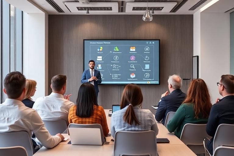 Presenter leading a training session