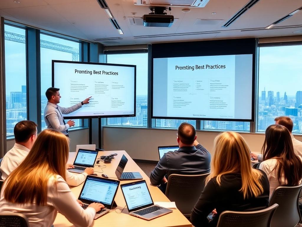 Construction team in an AI in person training session