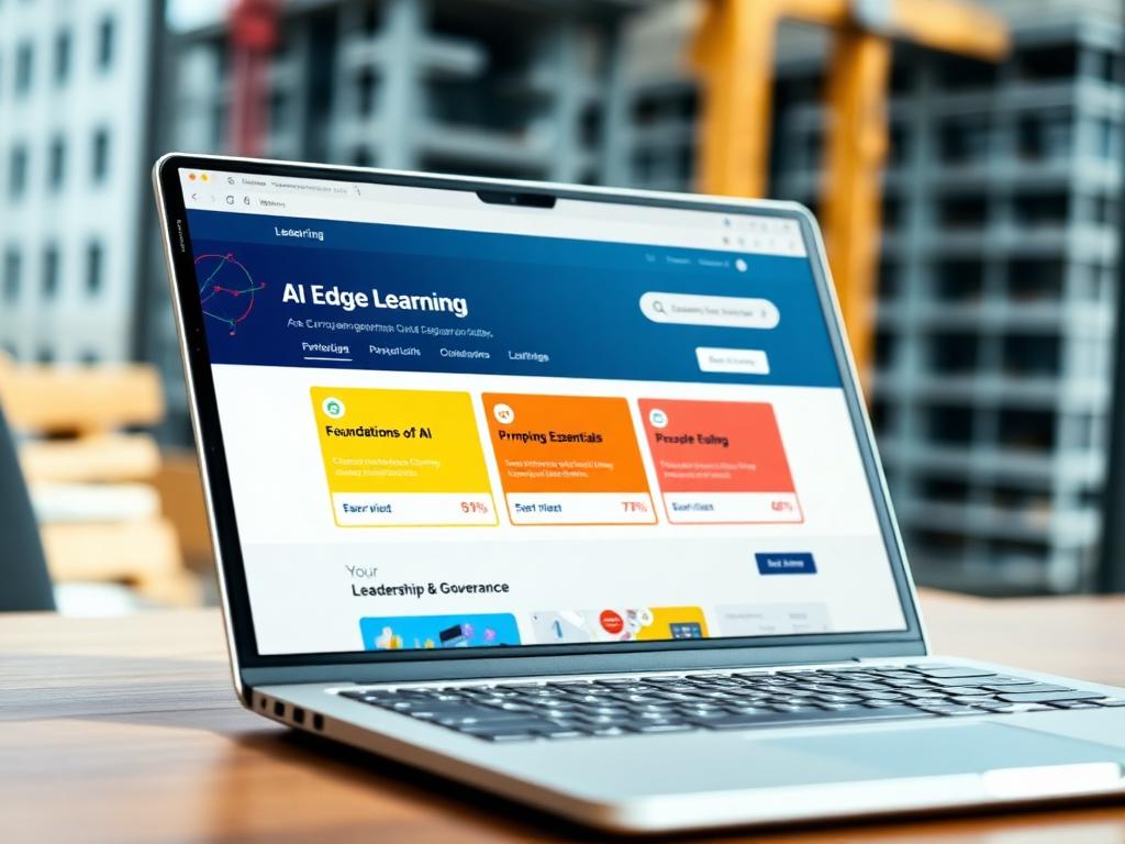 Construction team in an AI video training session