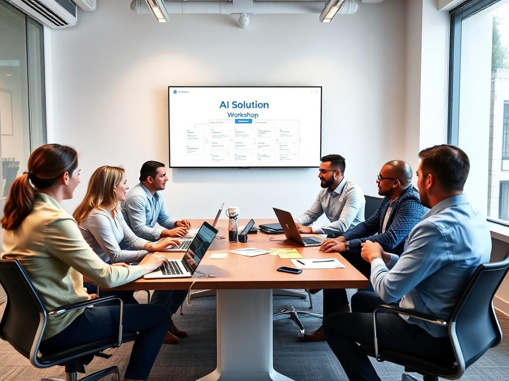 Construction team in an AI workshops session
